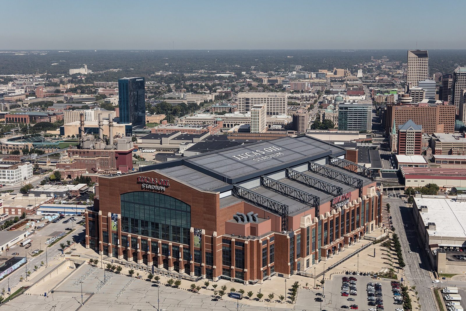 Winning With AI live seminar in Indianapolis, IN near the downtown skyline and Monument Circle