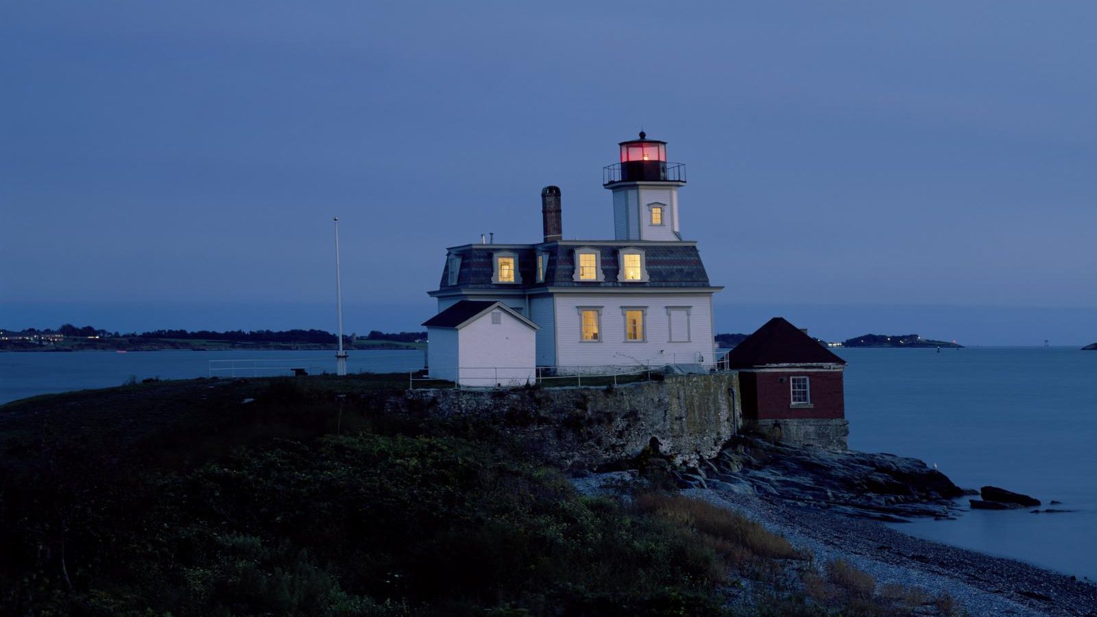 Seaside seminar in historic Newport, Rhode Island overlooking marina and waterfront business district