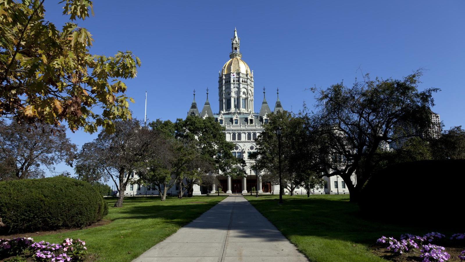 The Connecticut State Capitol is located north of Capitol Avenue and south of Bushnell