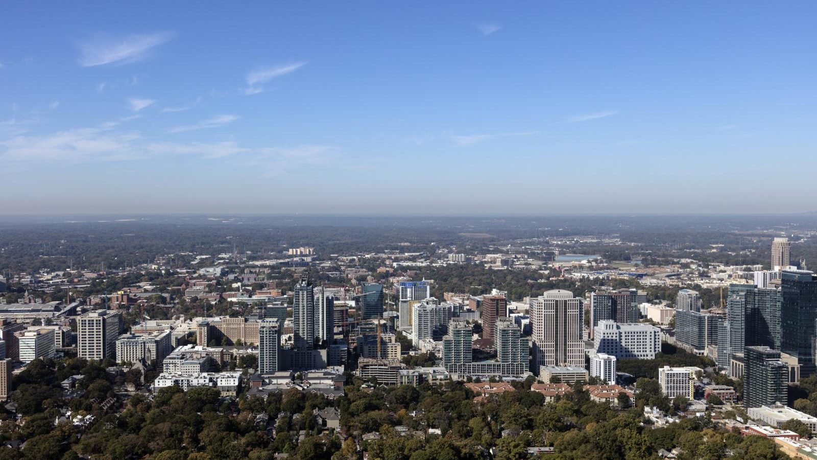 Aerial view of the skyline of Atlanta, Georgia's capital and largest city